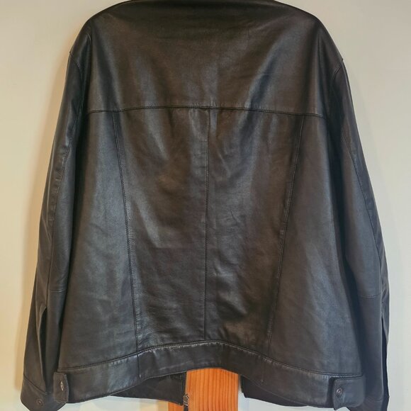 Daniel Black Leather Coat Mens XL - Picture 10 of 10